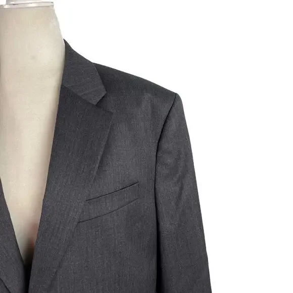 Banana Republic Men's Single Breasted Tailored Suit Jacket Dark Charcoal Sz 44R